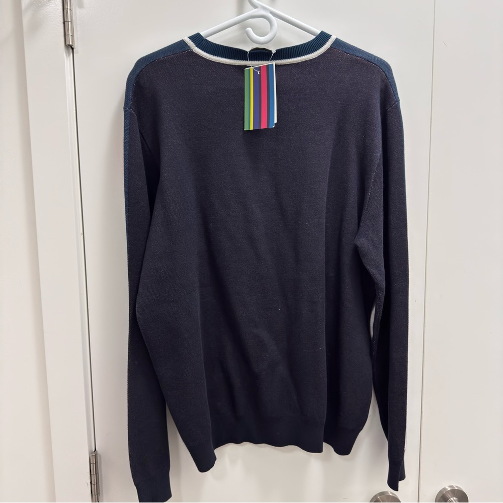 Paul Smith Men's Luxury 100% cotton Multicolor Striped Sweater XL - Picture 2 of 6
